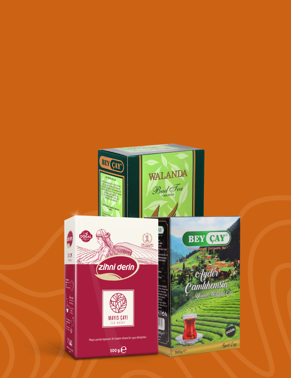Beyçay ve Zihni Derin çay paketleri